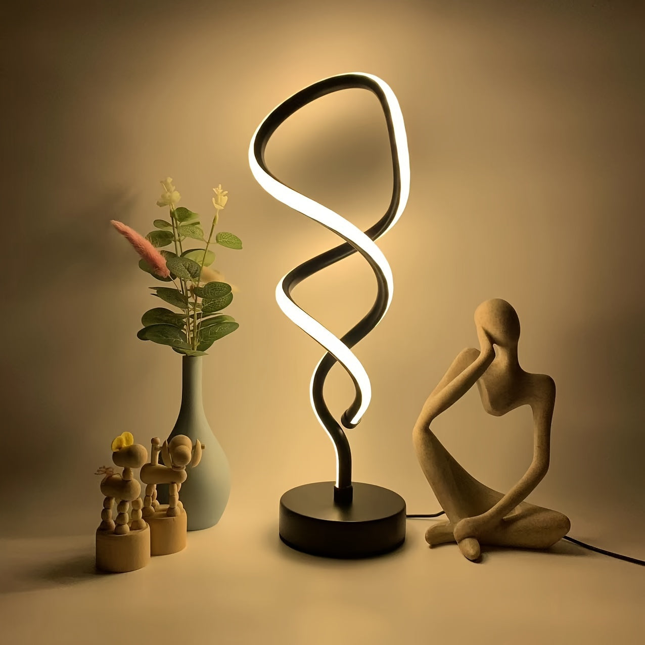 Lámpara de Mesa de Lujo con Luz LED Tricolor Ajustable