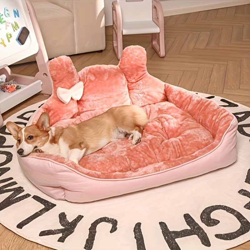 Cama Acogedora para Mascotas - Diseño de Orejas de Peluche