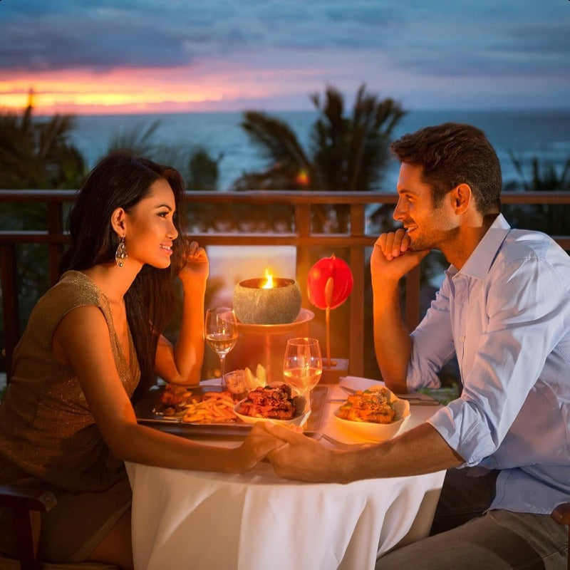 Vela de Cera de Soja con Aroma a Playa Tropical en Cuenco de Coco