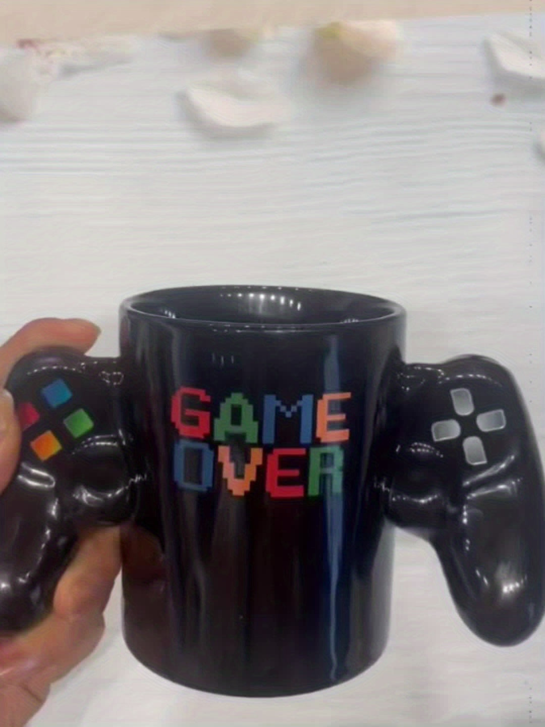 Taza de Cerámica con Asa de Mando - Gran Capacidad para Café