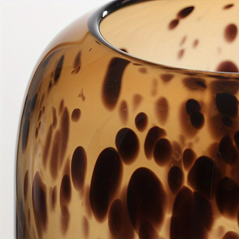 Jarrón de Cristal con Estampado Leopardo Art Deco