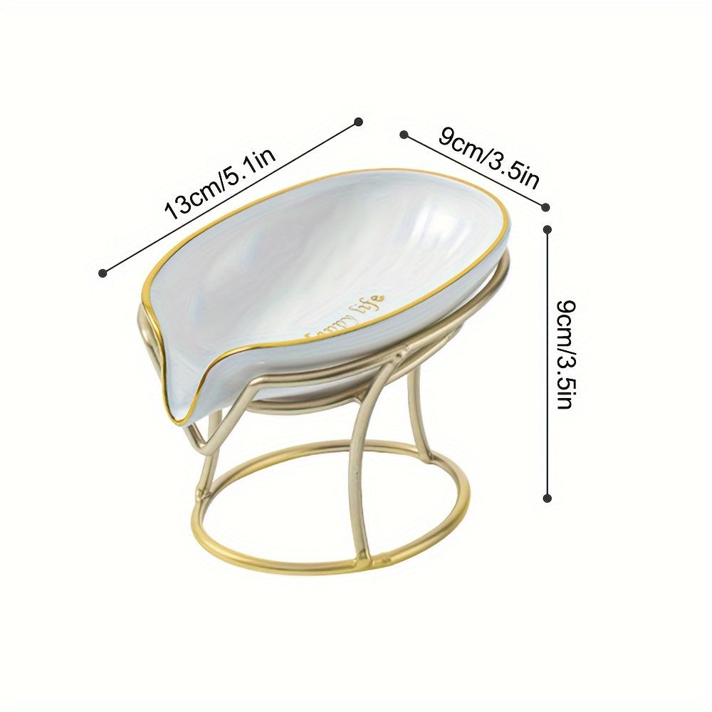 Elegante Porta Jabón Ovalado de Hierro Forjado con Drenaje