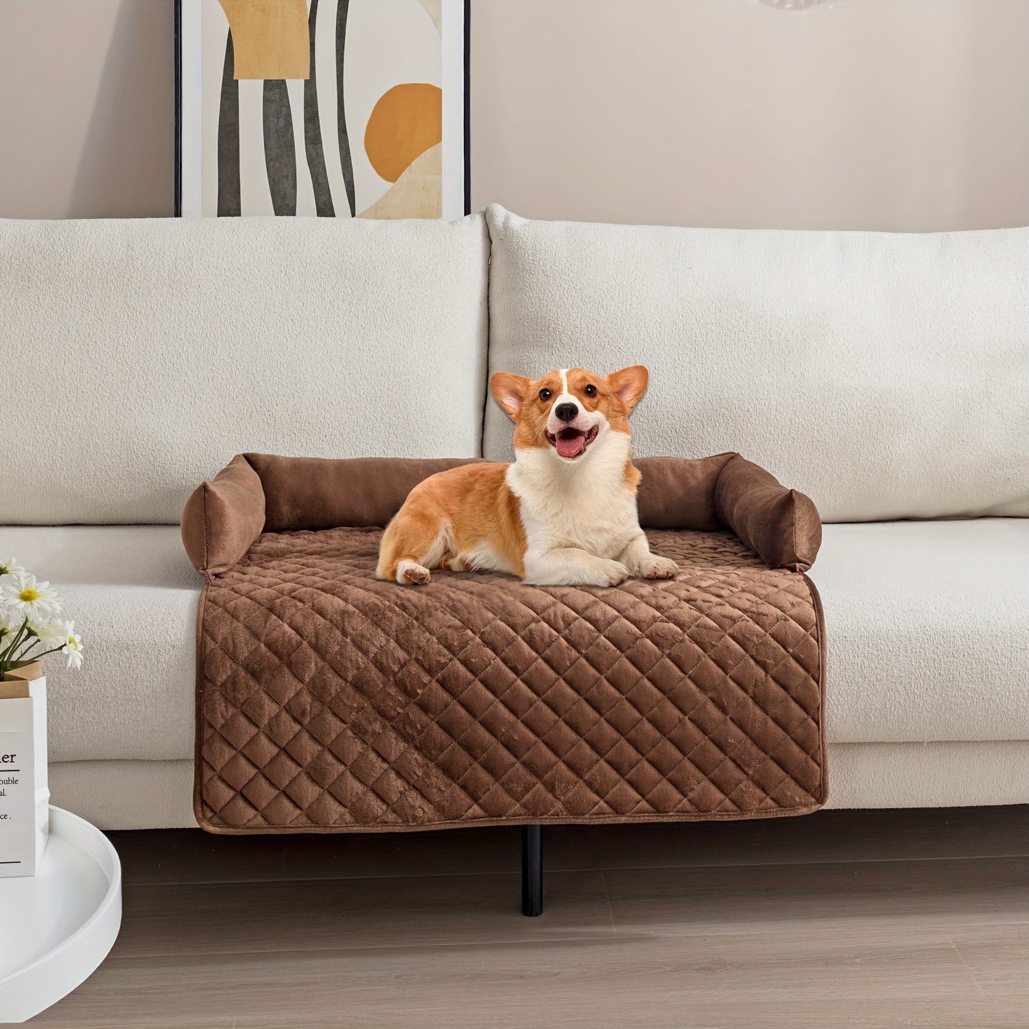 Cama Acolchada para Mascotas Grandes y Medianas, Antideslizante