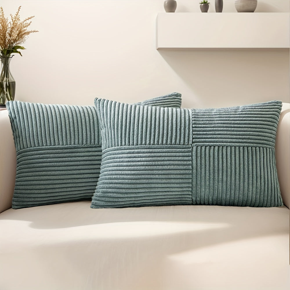 Pack de 2 Fundas de Cojín Boho de Pana con Textura