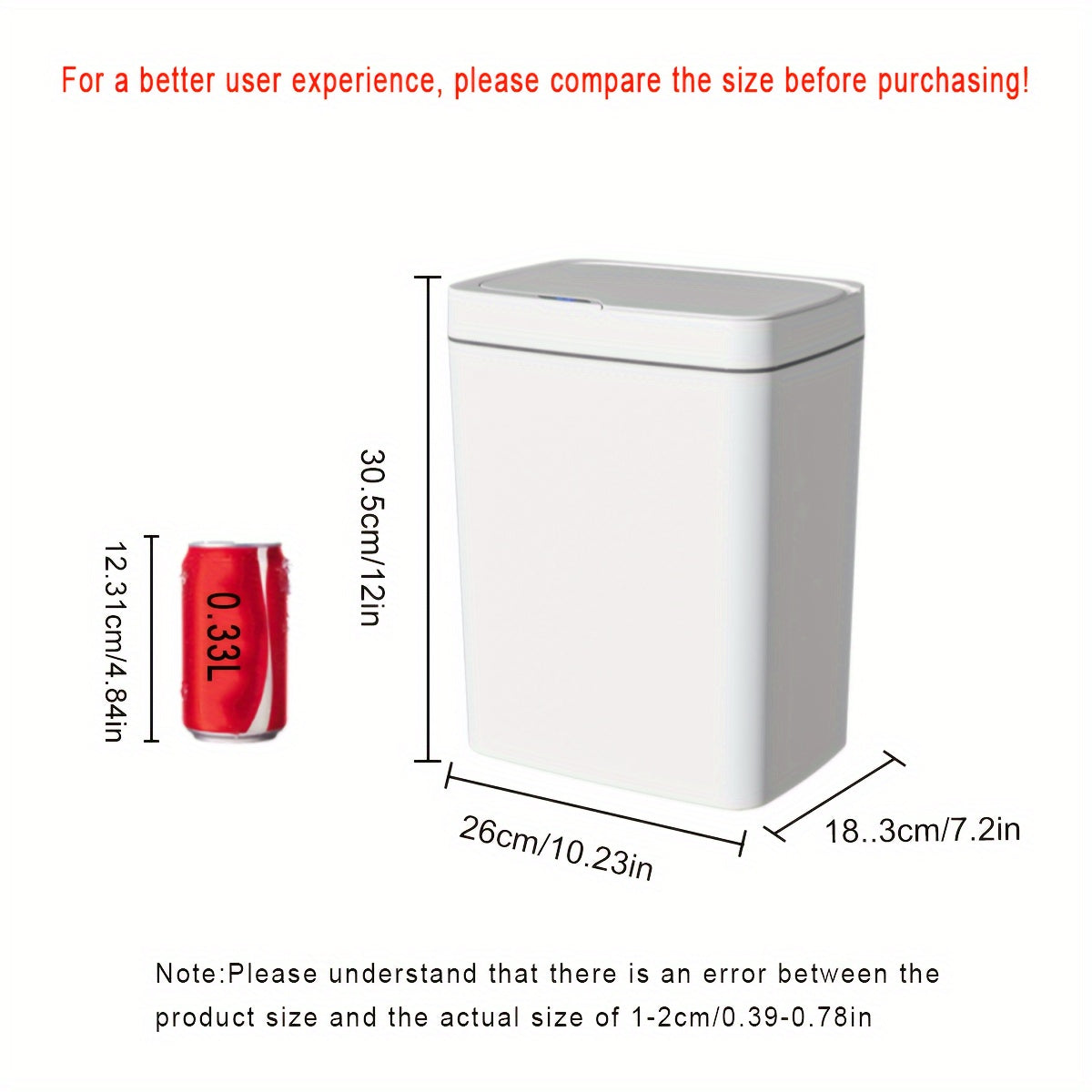 Papelera Inteligente Sin Contacto para Hogar y Baño