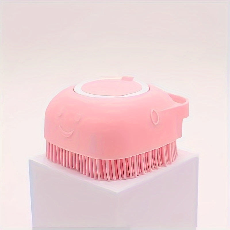 Cepillo de Silicona para Mascotas con Dispensador de Champú