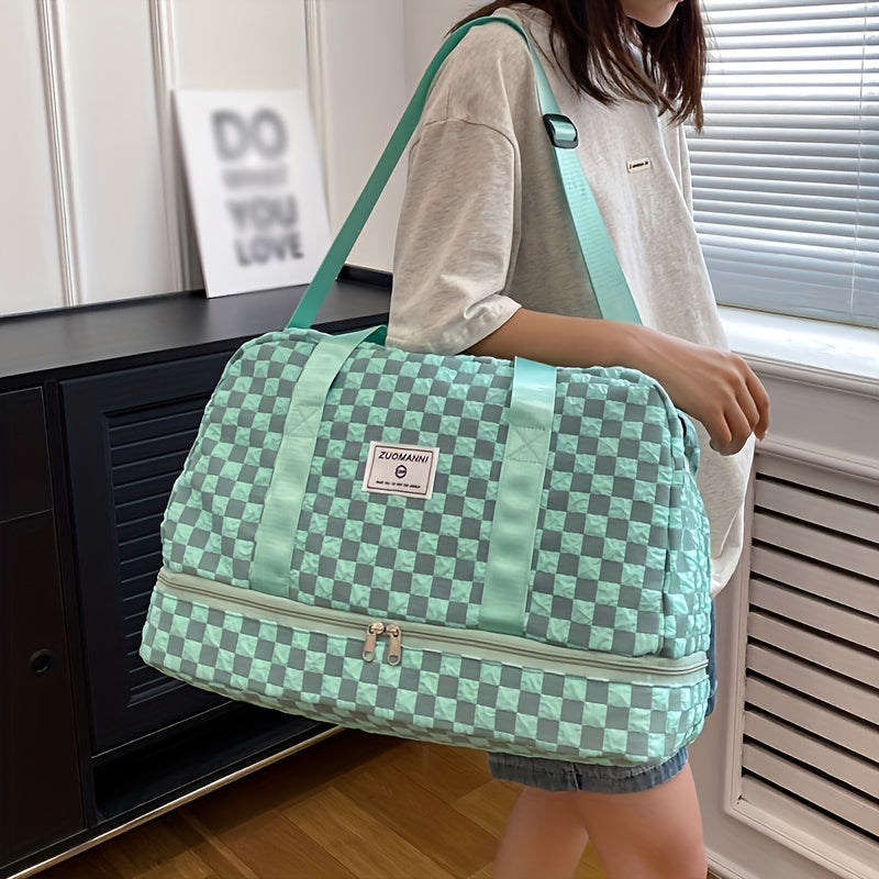 Bolso de Mano Grande con Compartimento para Zapatos y Múltiples Bolsillos