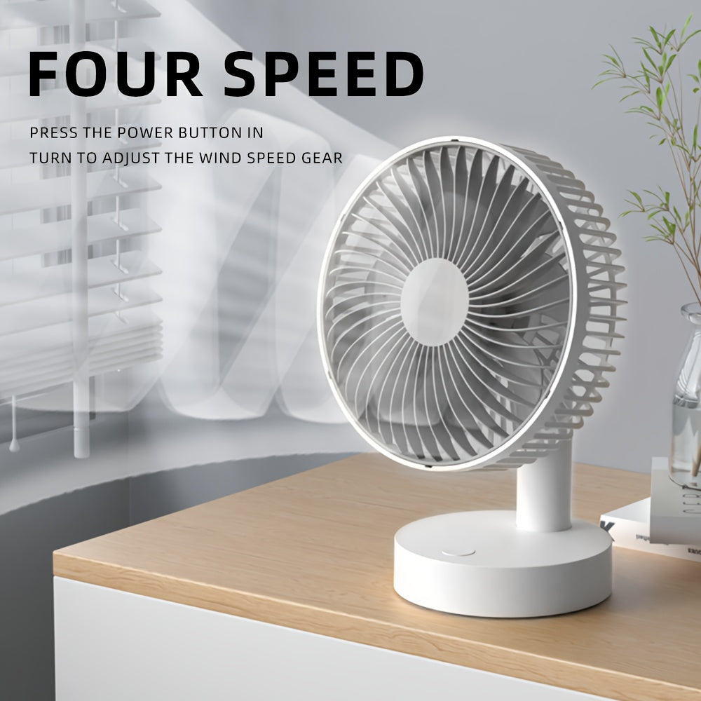 Ventilador Mini USB Recargable con Soporte - Ideal para Hogar y Oficina