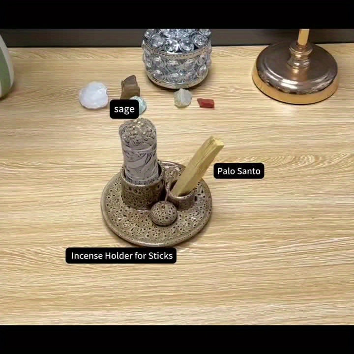 Quemador de Incienso 4 en 1 de Cerámica para Aromaterapia y Decoración