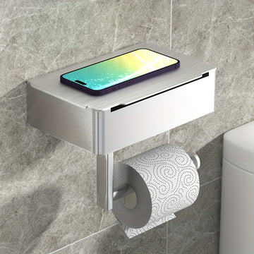 Portarrollos de Papel Higiénico con Caja para Toallitas, Montaje en Pared