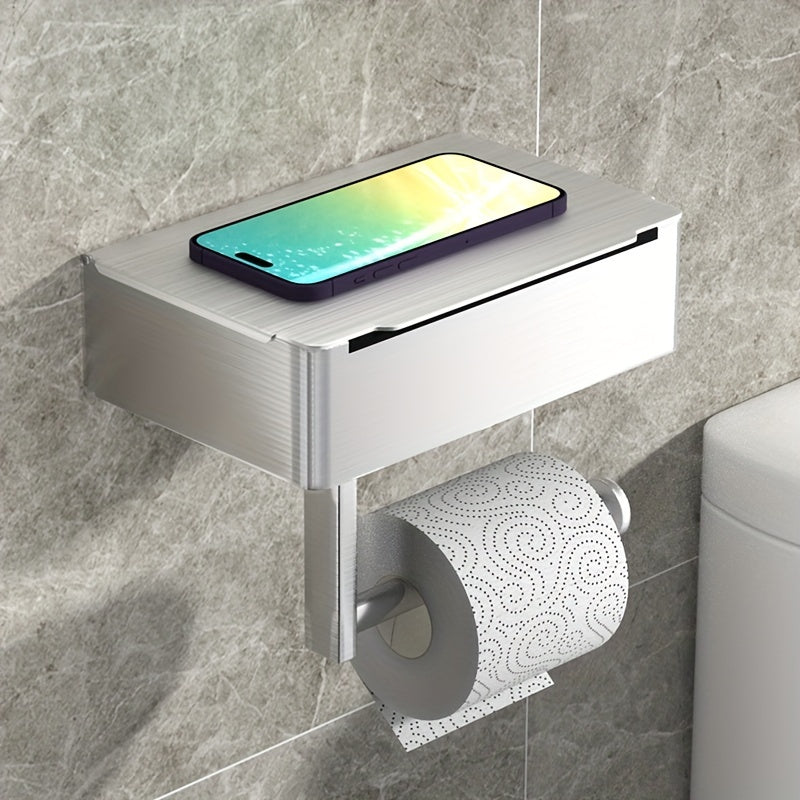 Portarrollos de Papel Higiénico con Caja para Toallitas, Montaje en Pared