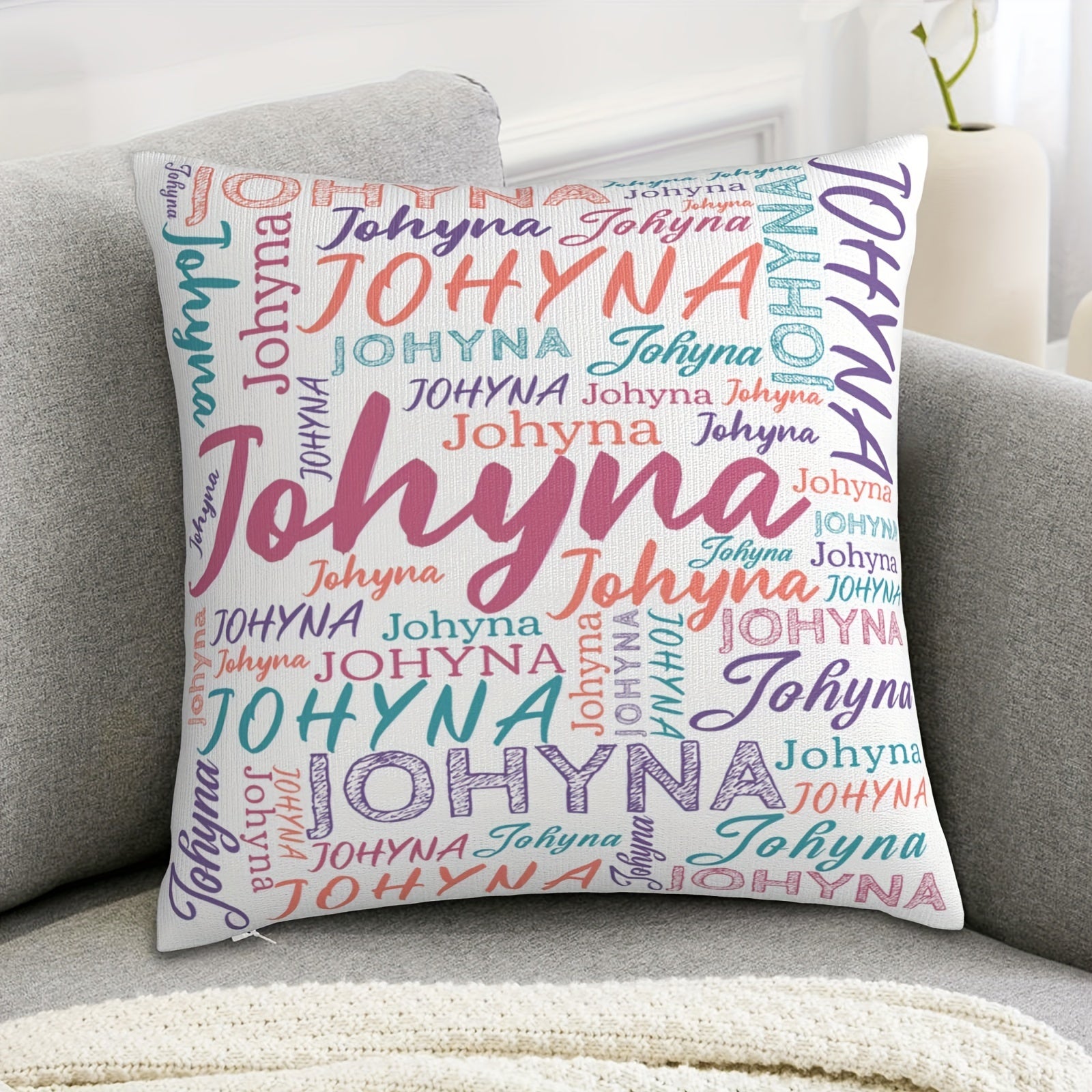 Funda de Cojín Personalizada en Poliéster, Regalo para Mamá