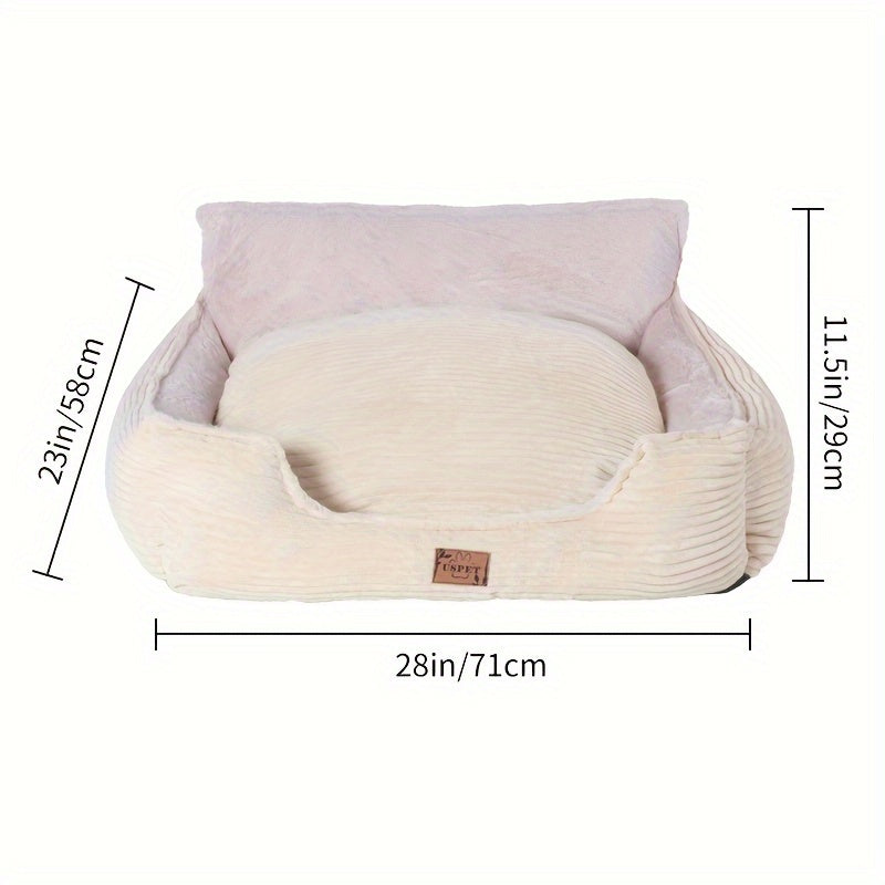 Cama de Corduroy para Mascotas Pequeñas - Lavable y Cómoda