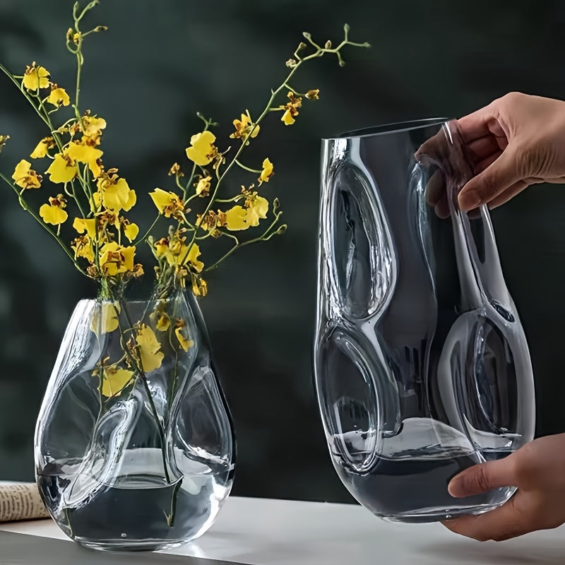 Jarrón de Cristal Redondo Contemporáneo para Rosas y Lirios