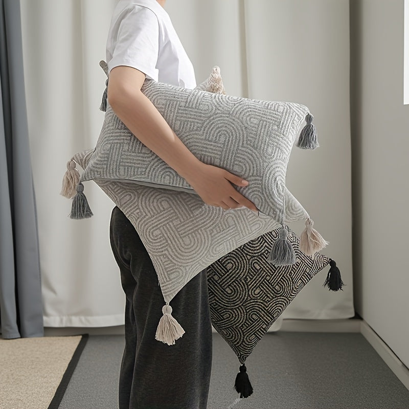 Set de 2 Fundas de Cojín Geométricas de Algodón 18x18"