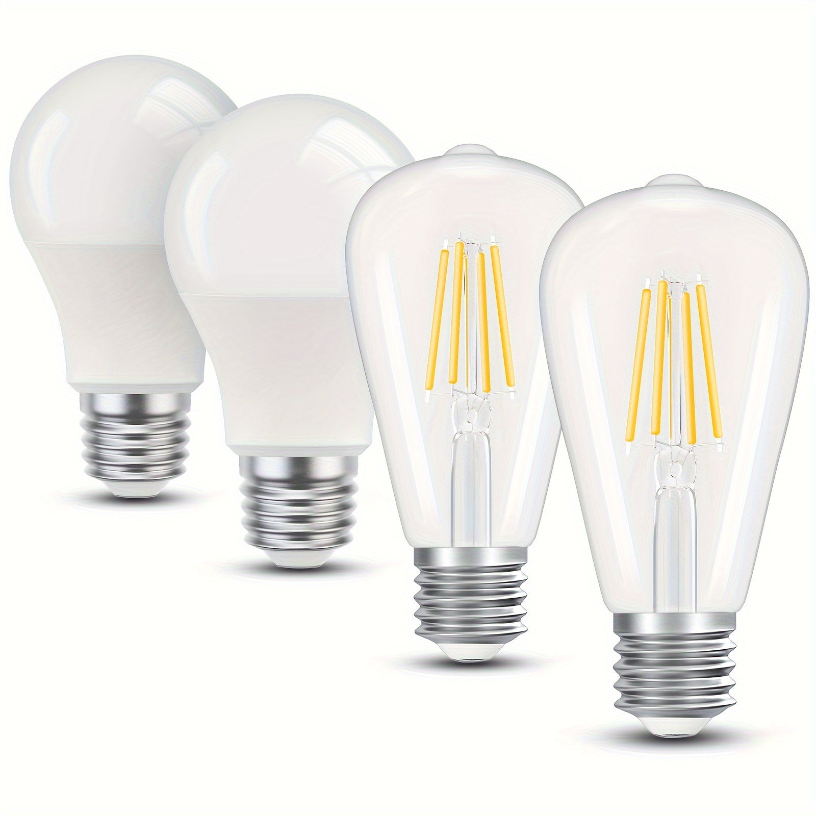 Set de 2 Lámparas de Mesa con 4 Bombillas LED, Luz Regulable