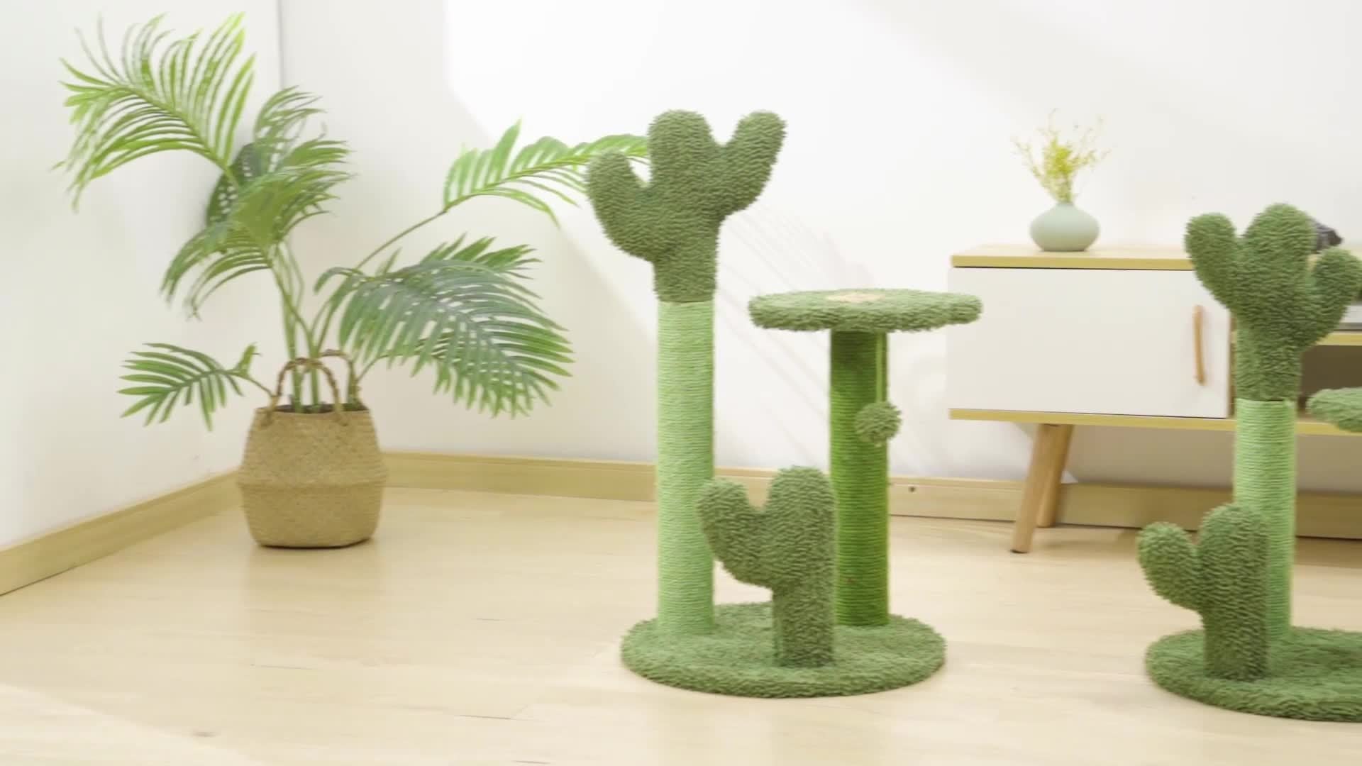Árbol Rascador Cactus para Gatos con Juguete Colgante