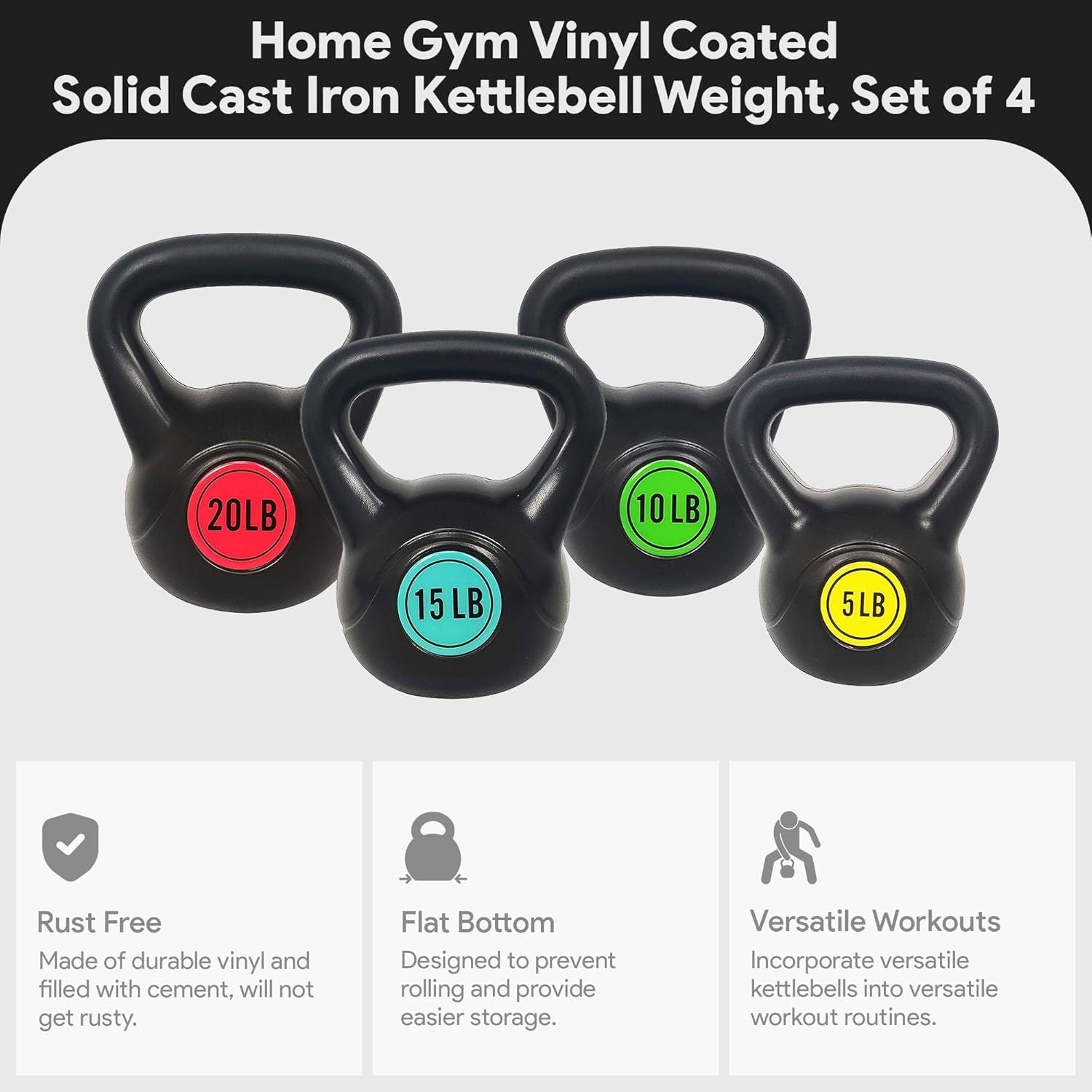 Set de Kettlebells BalanceFrom para Ejercicio y Fitness