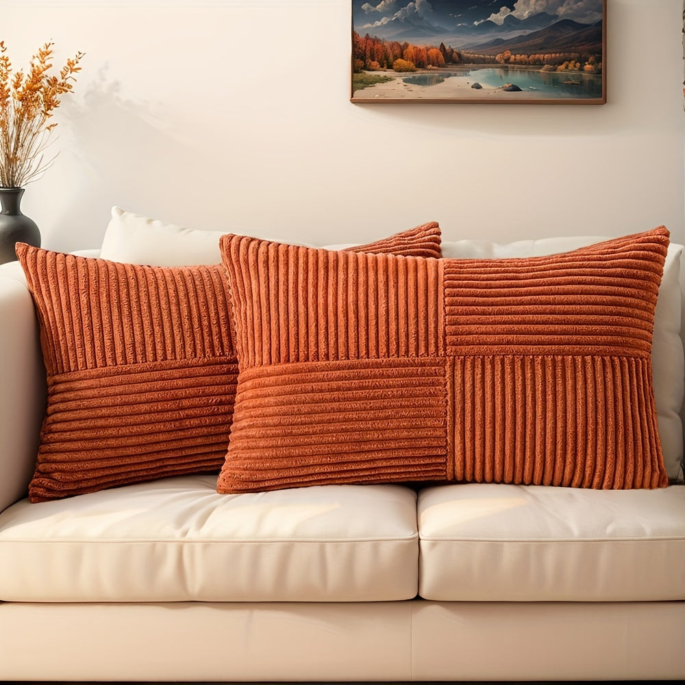 Pack de 2 Fundas de Cojín Boho de Pana con Textura