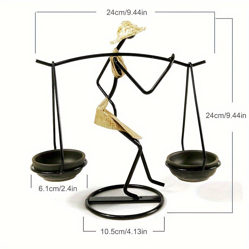 Portavelas de Hierro Creativo para Decoración Romántica