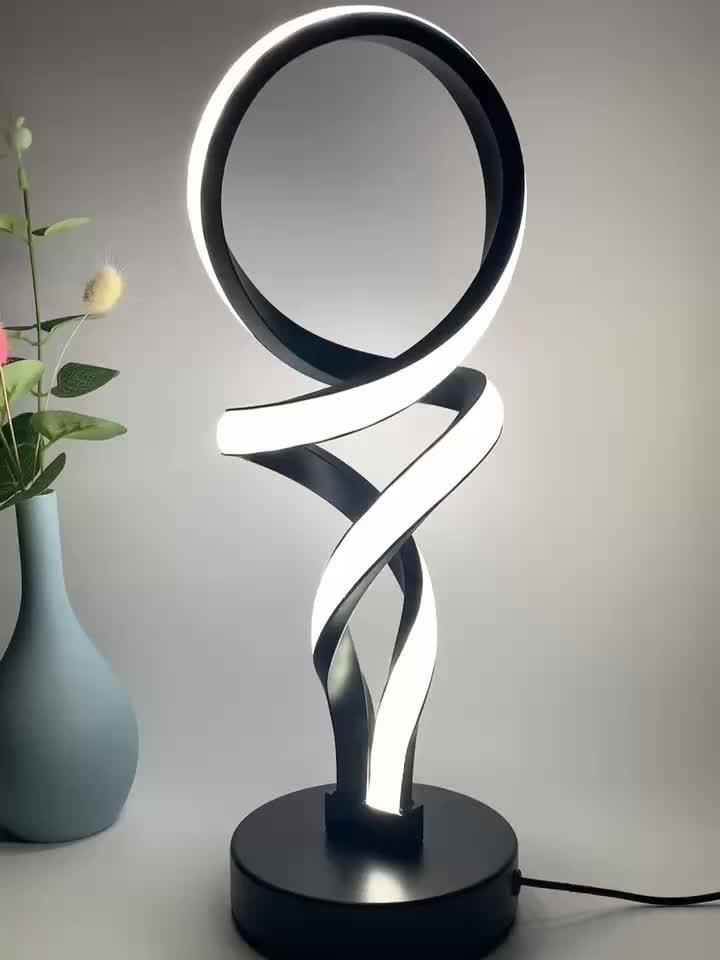 Lámpara de Mesa LED Regulable con Control USB y Diseño Espiral