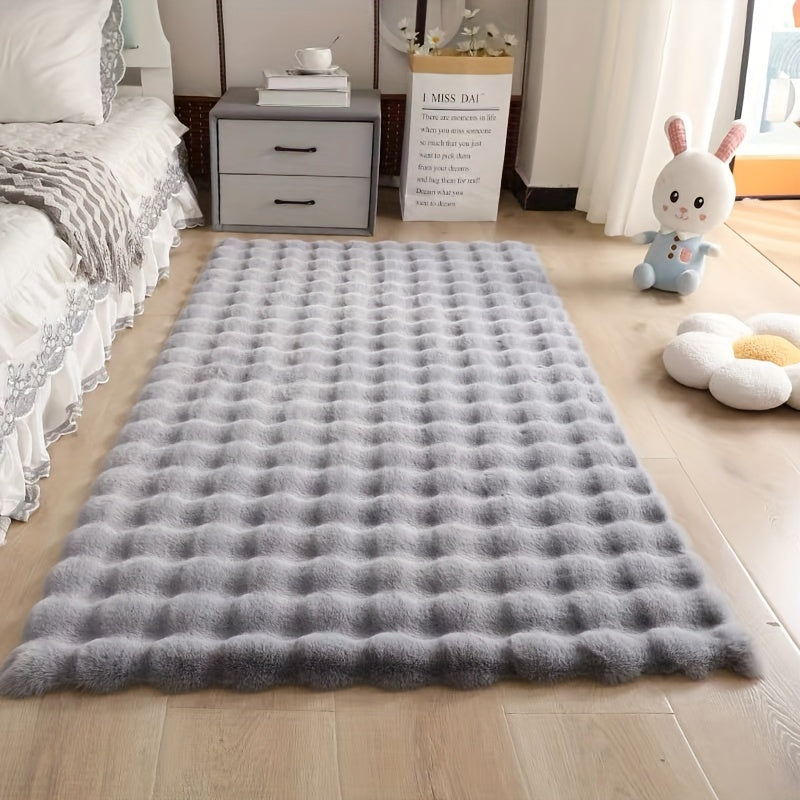Alfombra Rectangular de Peluche Suave para Salón y Dormitorio