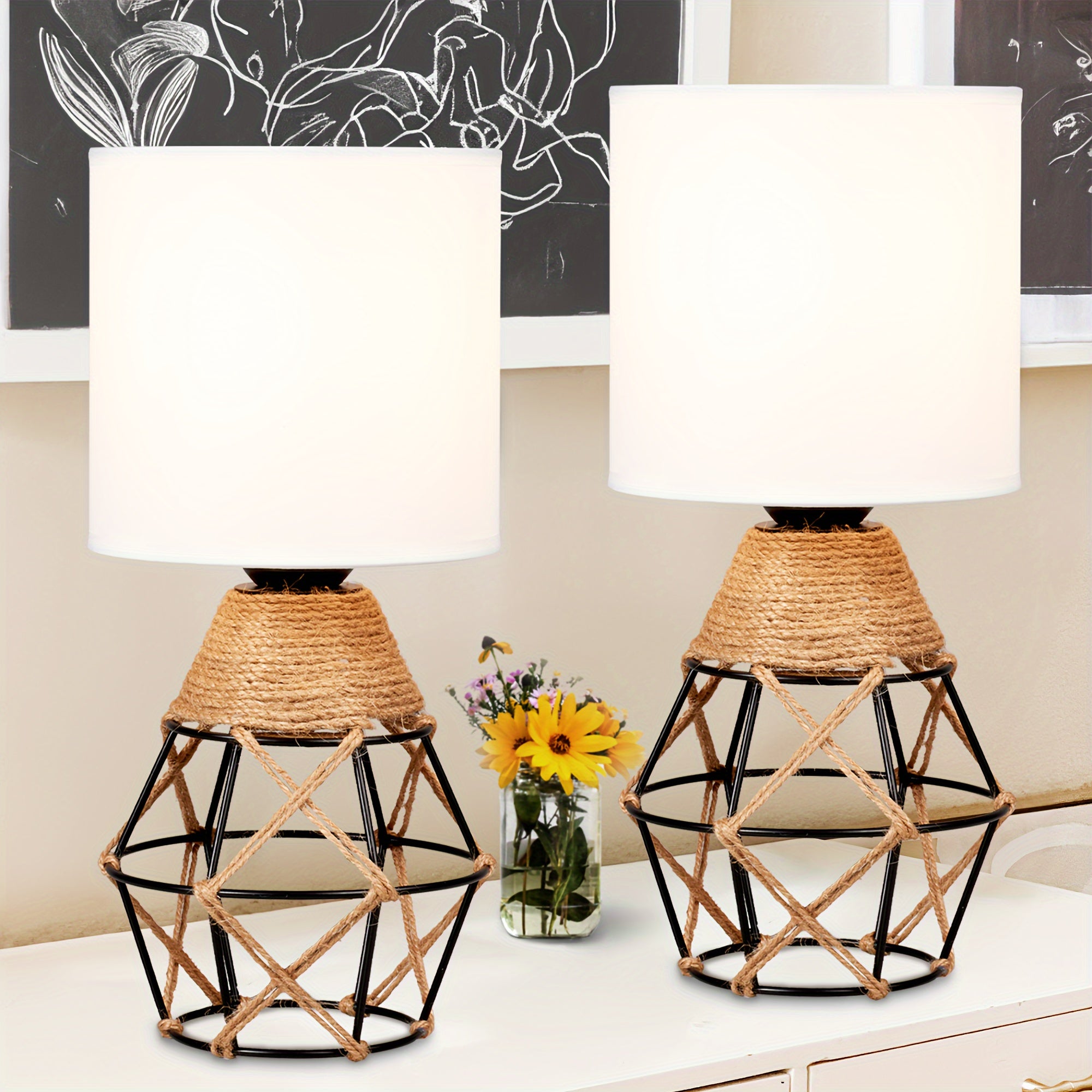 Set de 2 Pantallas de Mesa Modernas - Diseño Elegante