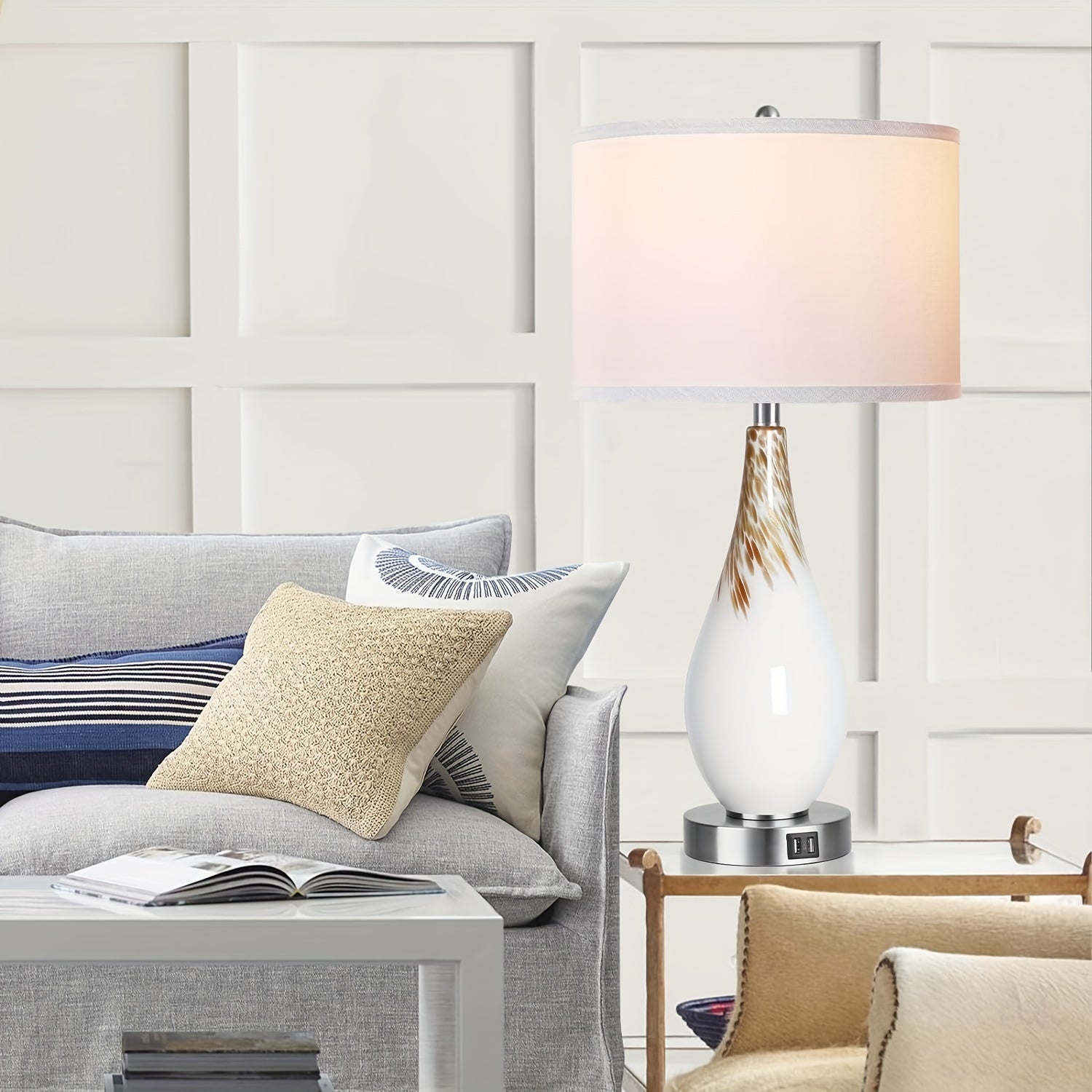 Lámparas de Mesa Modernas con Control Táctil y Puertos USB