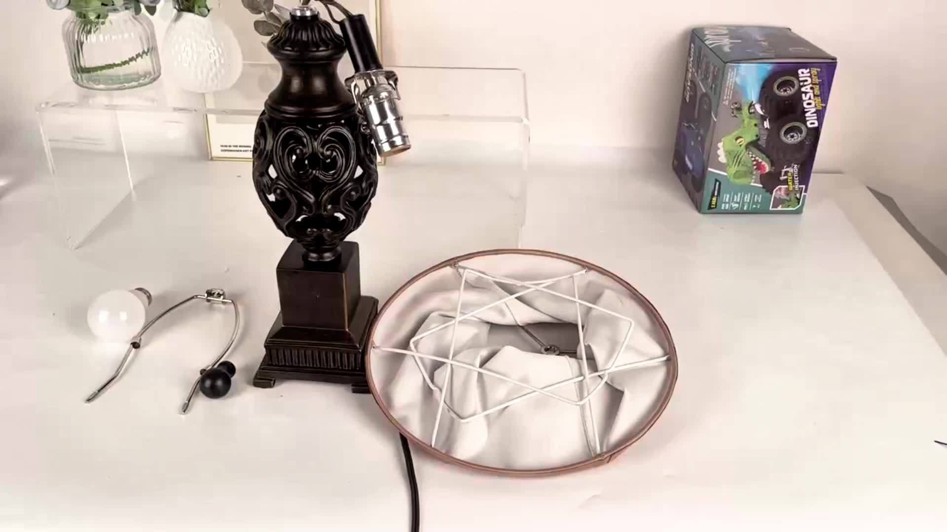 Lámparas de Mesa Vintage de 71 cm con Pantalla de Seda Sintética