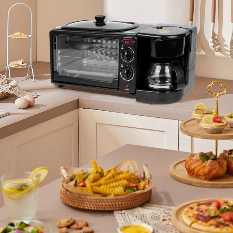 Estación de desayuno 3 en 1: cafetera, horno y sartén