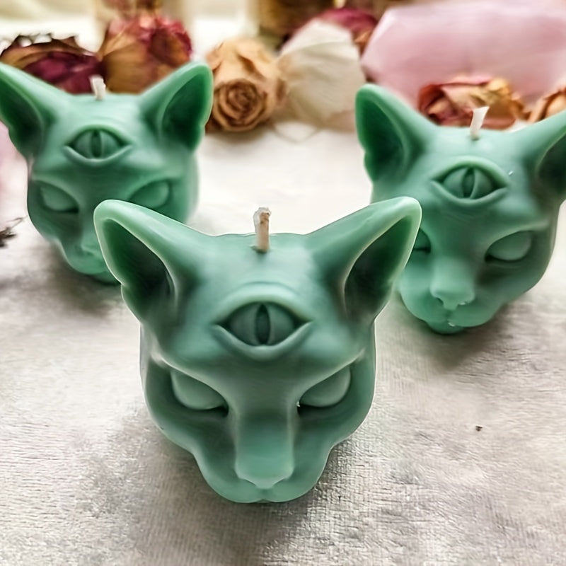 Molde de Silicona para Vela de Gato de Tres Ojos