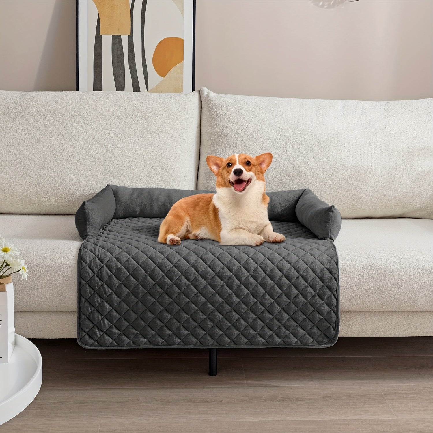 Cama Acolchada para Mascotas Grandes y Medianas, Antideslizante