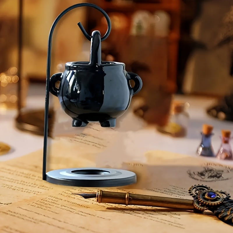 Quemador de Aceite Esencial de Cerámica Negra