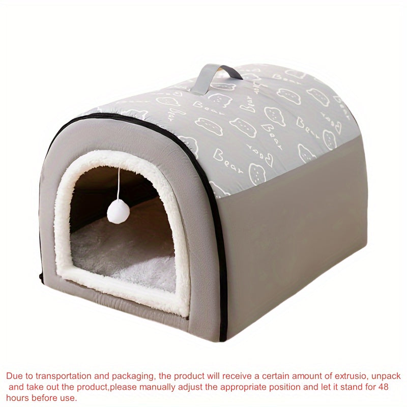 Casita para Perros Todas las Estaciones - Cama Lavable y Cálida