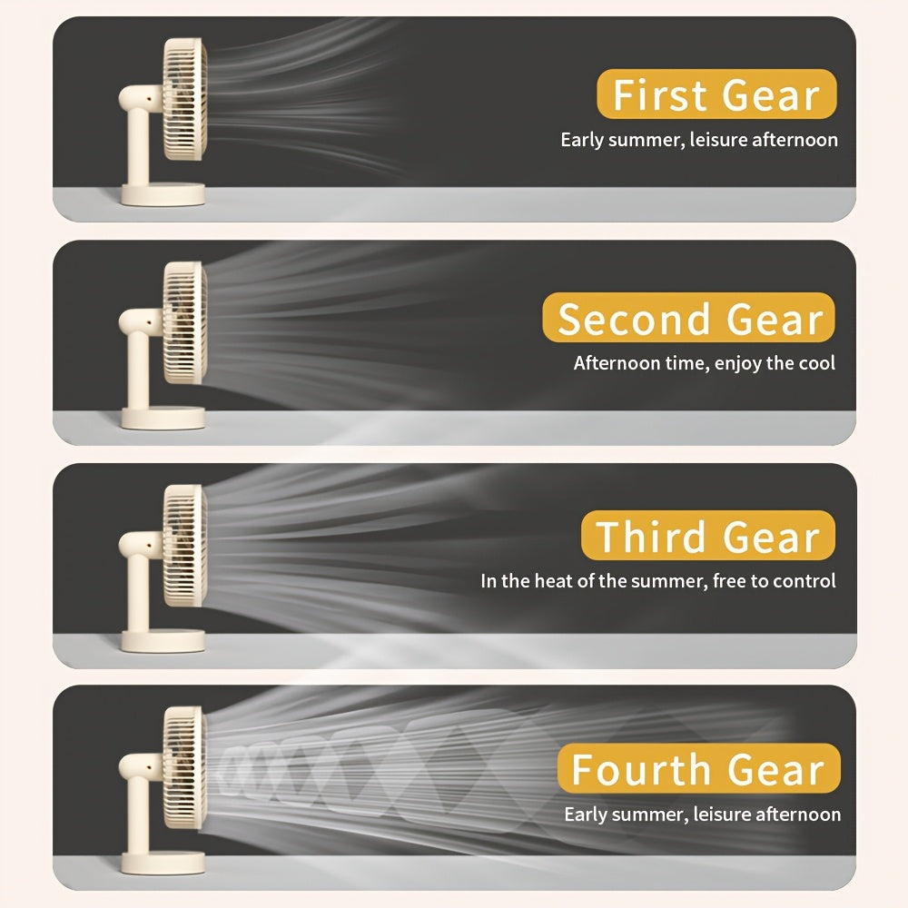 Ventilador Mini USB Recargable con Soporte - Ideal para Hogar y Oficina