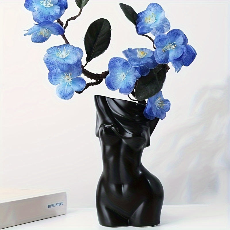 Jarrón de Resina Creativo, Diseño Escultural Humano, Decoración Nórdica