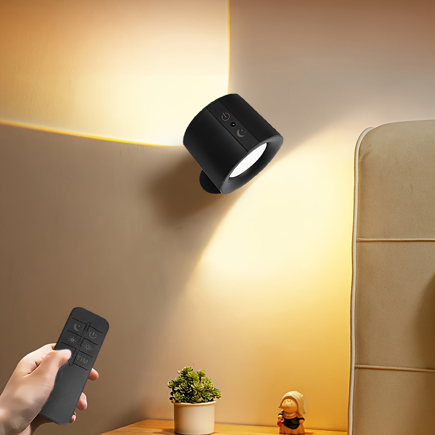 Luz de pared inteligente, control táctil y remoto, recargable