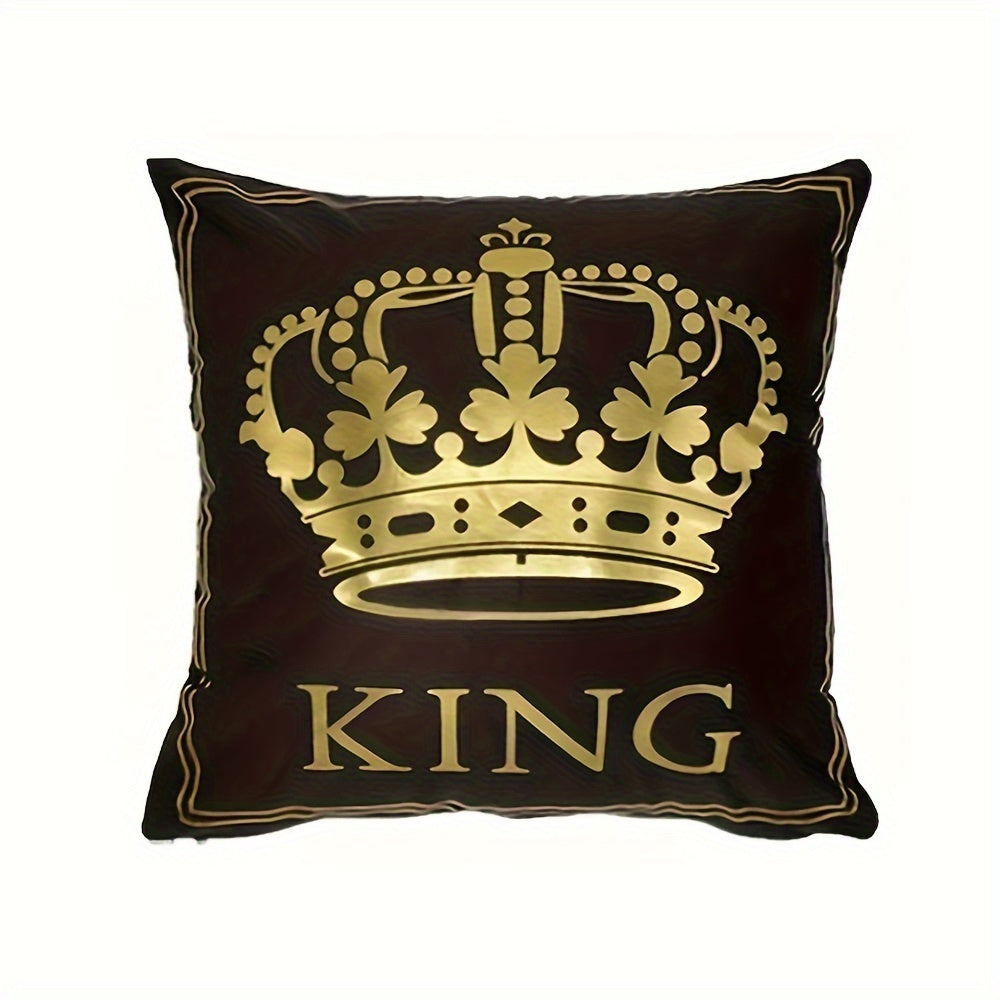 Funda decorativa de cojín con corona, 18x18 pulgadas