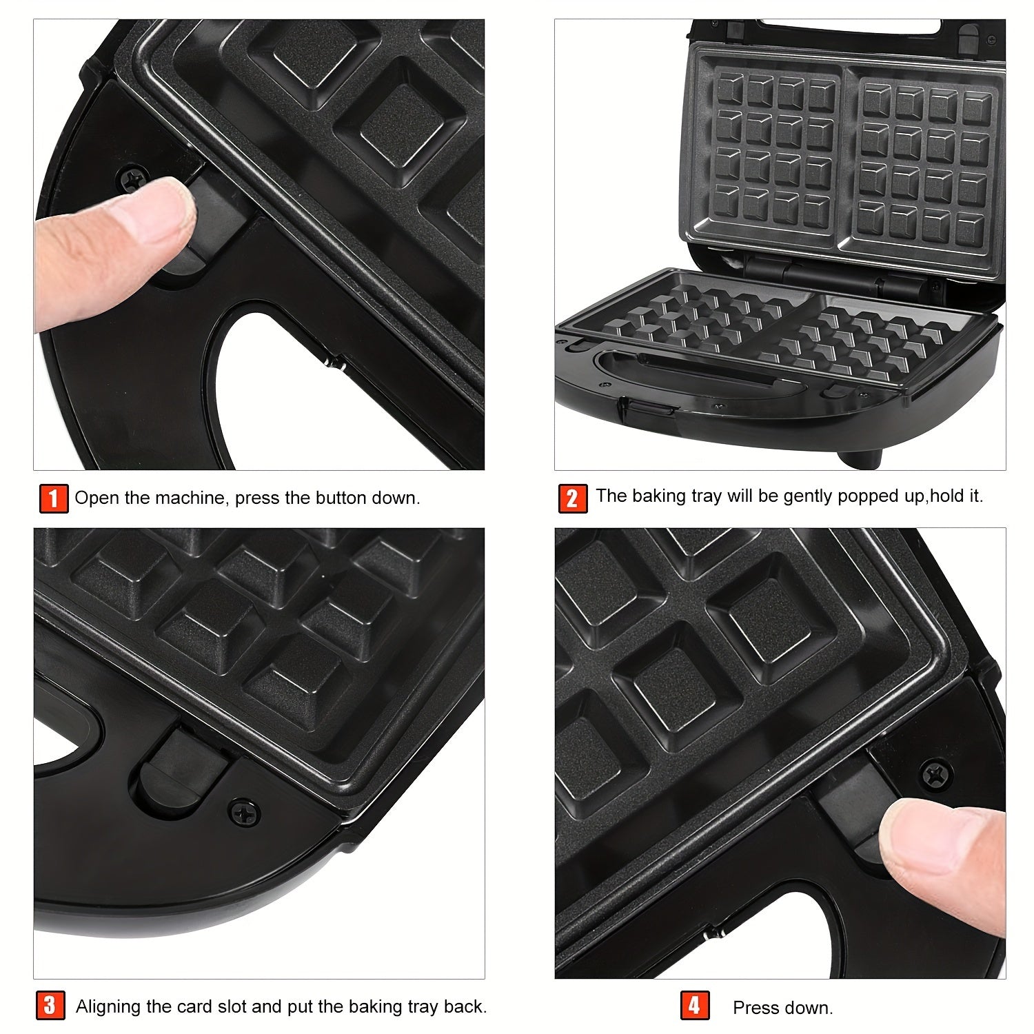 Sandwichera 3 en 1 con Placas Intercambiables, 750W