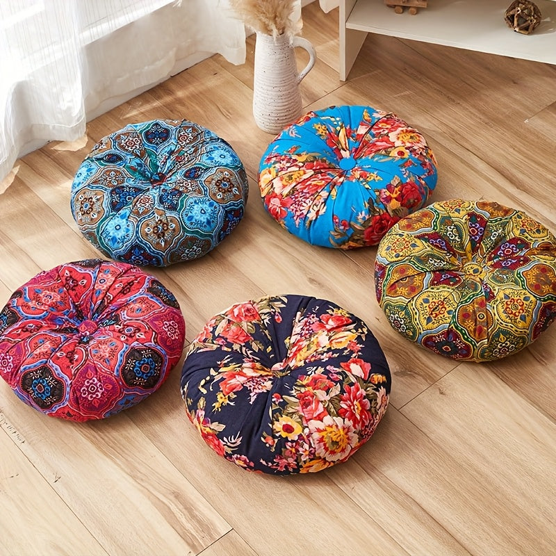 Cojín Redondo Boho-Chic 40cm - Meditación y Decoración