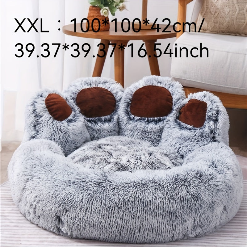 Cama de Mascotas Acolchada Pata de Oso - Confort Todo el Año