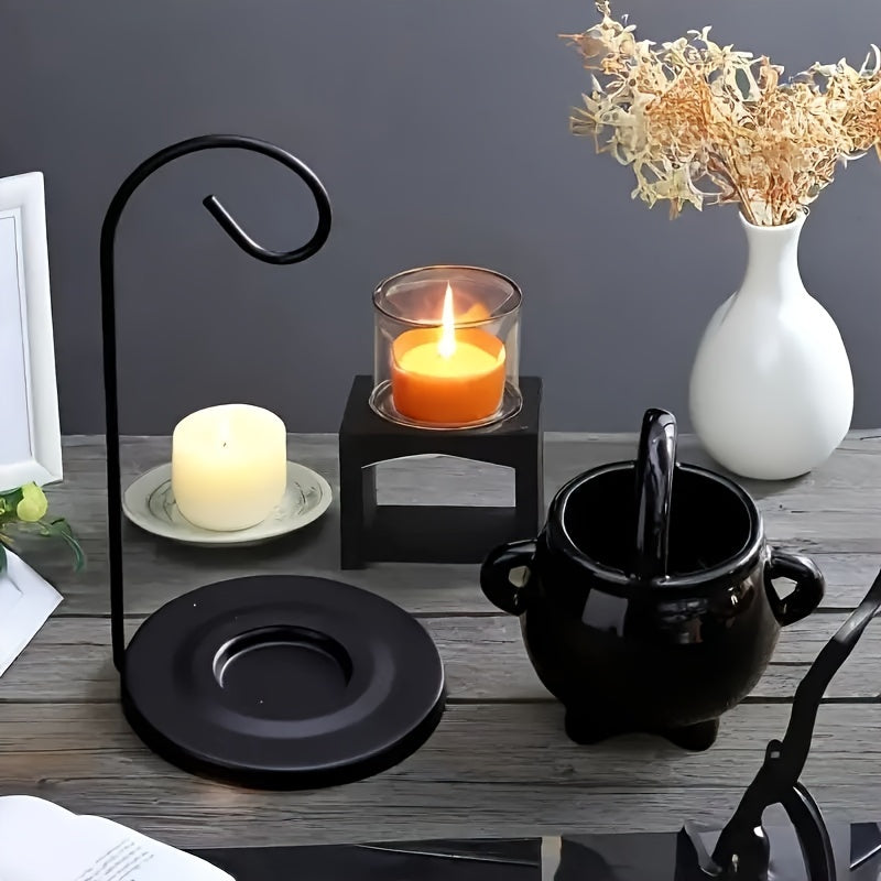 Quemador de Aceite Esencial de Cerámica Negra