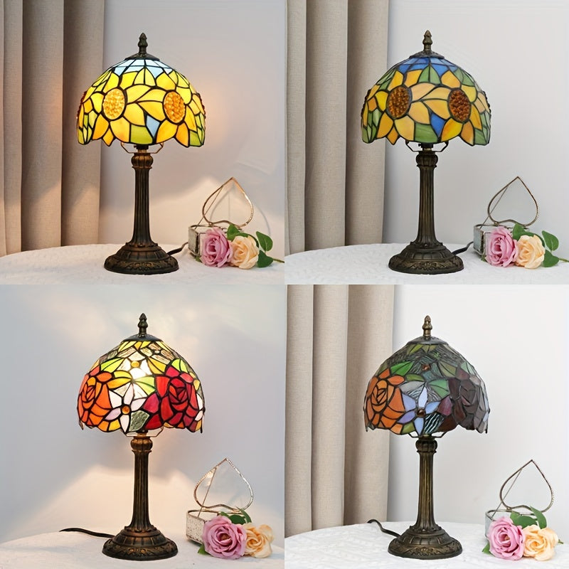 Lámpara de Mesa de Vidrio Tiffany, Estilo Europeo