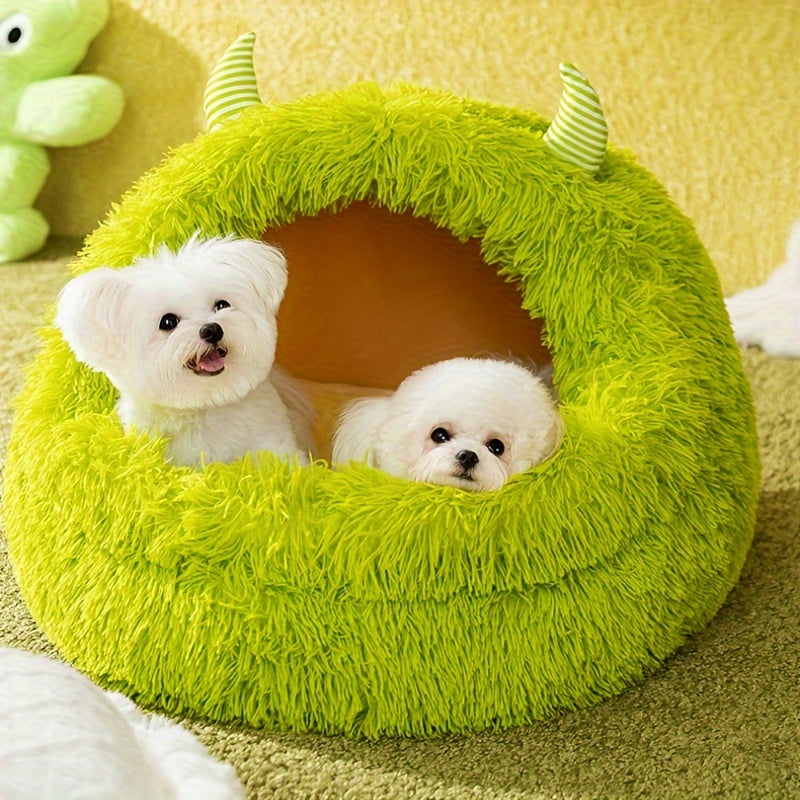 Cama de Peluche para Mascotas Pequeñas - Diseño de Dibujos Animados