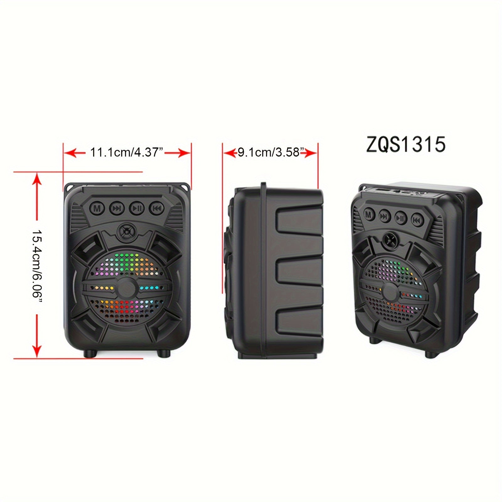 Altavoz Inalámbrico Portátil 5W con Luz RGB y TWS, Modelo ZQS1315