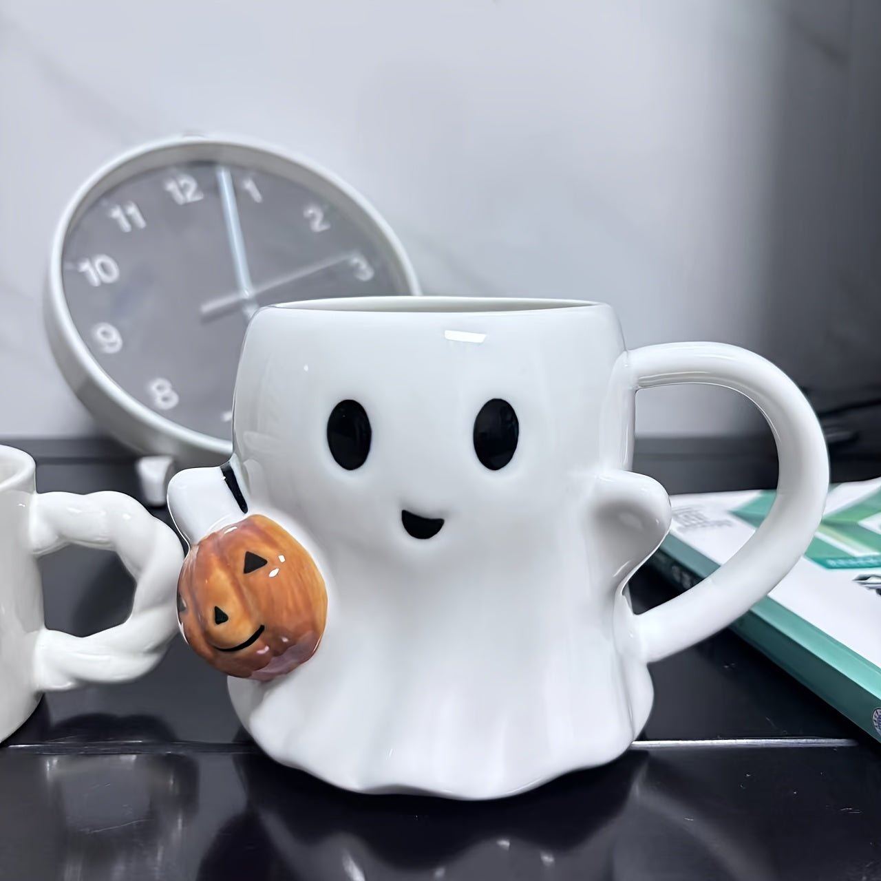 Taza de Cerámica Halloween 600ml Calabaza y Fantasma