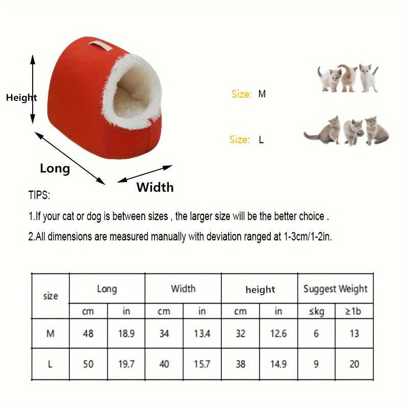 Casa y Condominio para Gatos Booteeley de Poliéster, Portátil y Moderna