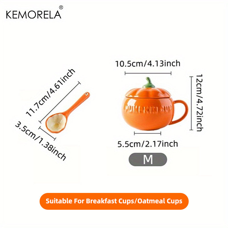 Taza de Cerámica con Tapa y Cuchara, 10oz-27oz, Regalo Ideal