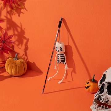Juguete para Gato Halloween: Varitas de Plumas con Calabaza y Fantasmas