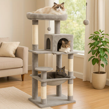 Árbol para Gatos de Interior con Hamaca y Rascadores de Sisal